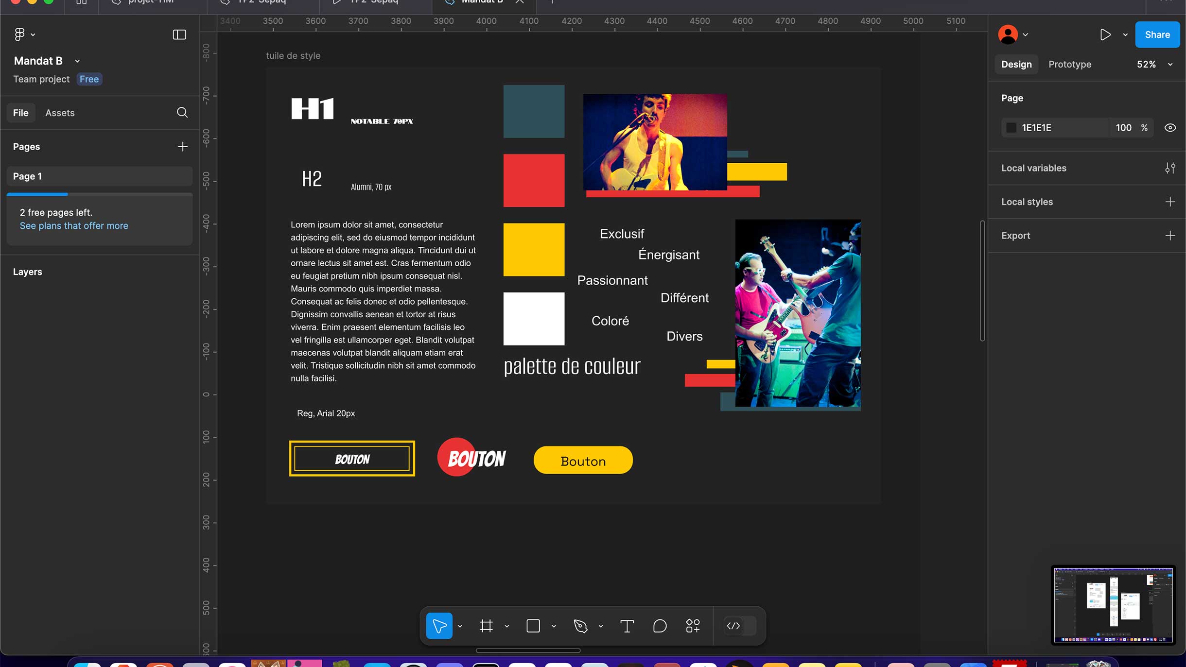 Image de l'étape Tuile de style et maquettes